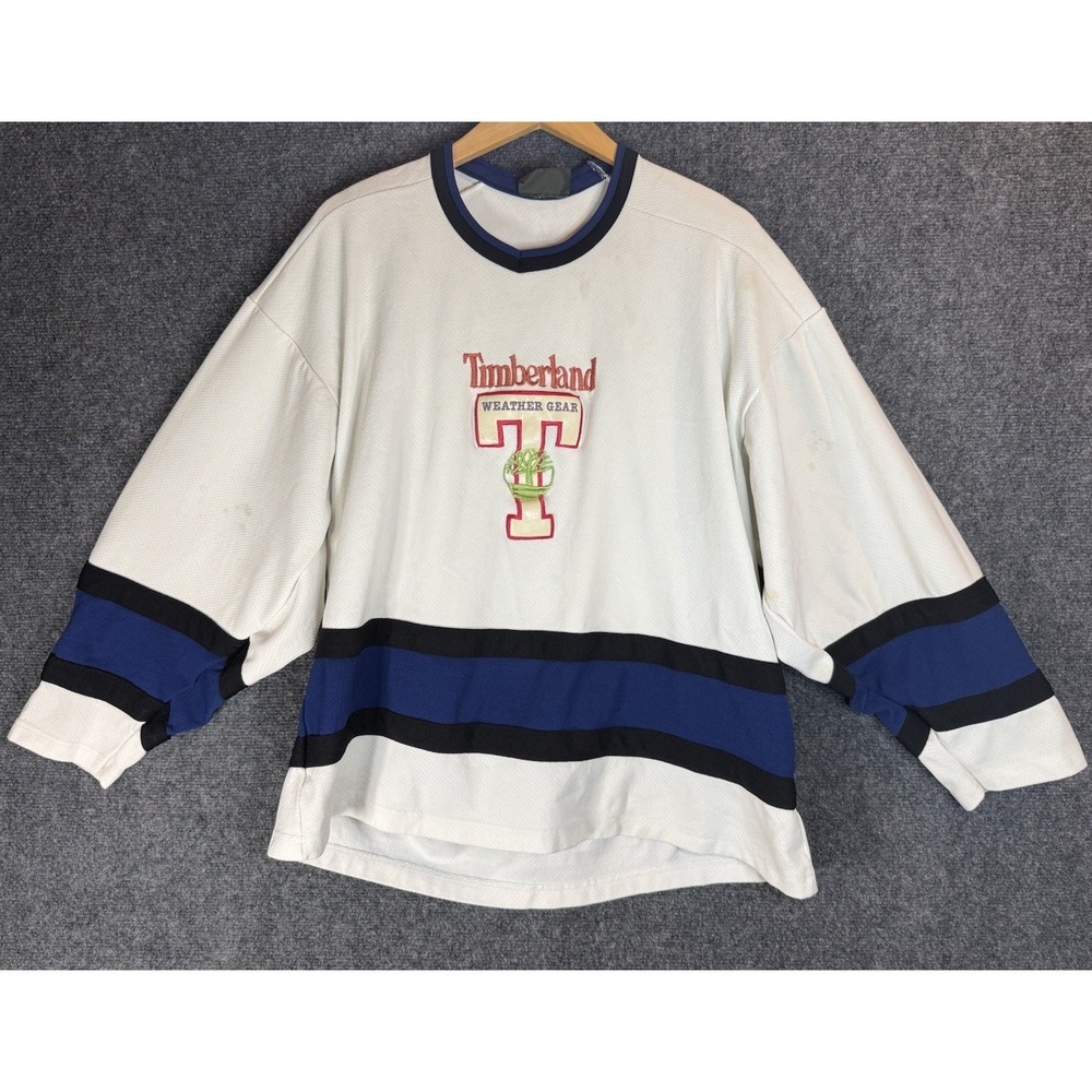 Vintage Timberland Weathergear Embroidered Long Sleeve Jersey Style Sz XL  FLAWS